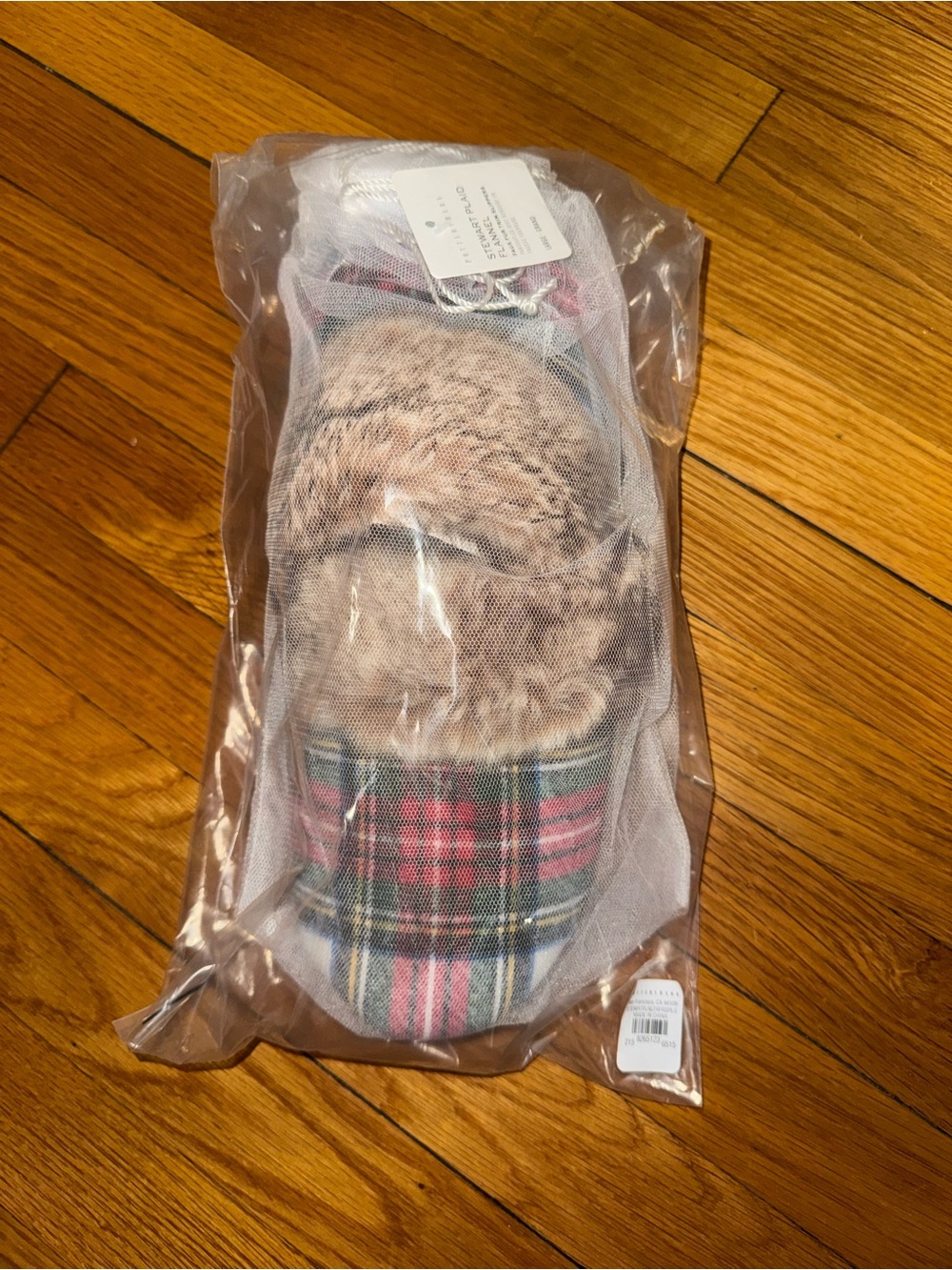 Pottery Barn Plaid Slippers with Faux Fur Trim - Red, Green, Pink, Cream